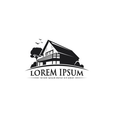 Dağ kabin evi logo - izole vektör çizim