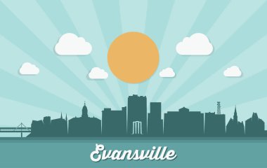 Evansville, ABD vektör çizim