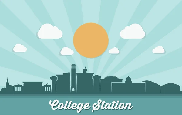 Vektor Ilustrasi Stasiun Perguruan Tinggi Amerika Serikat - Stok Vektor