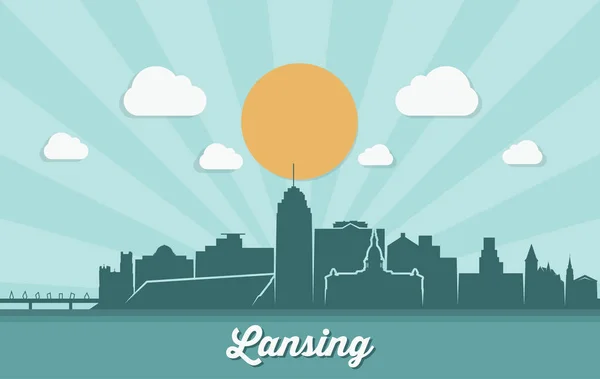 Vektor Illustration Von Lansing Usa — Stockvektor