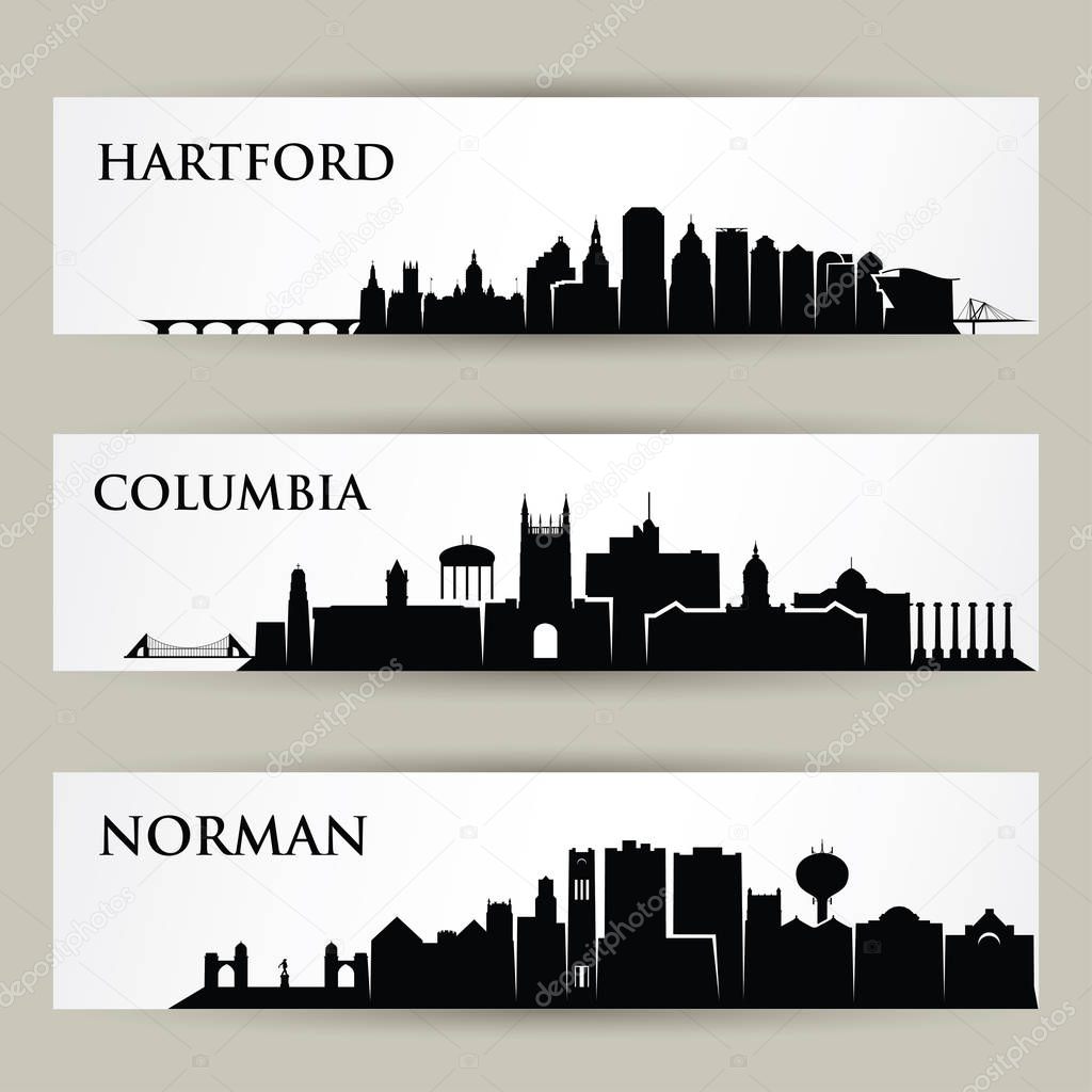Vector illustration of cities, USA