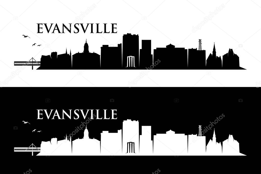 Vector illustration of evansville, USA