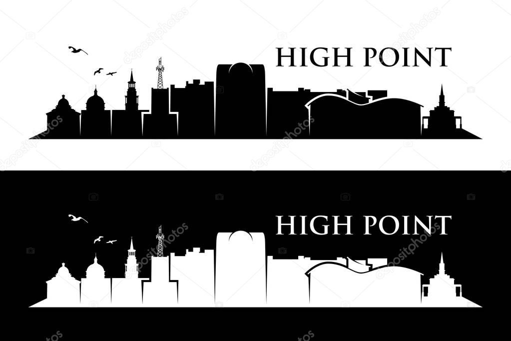 Vector illustration of high point, USA