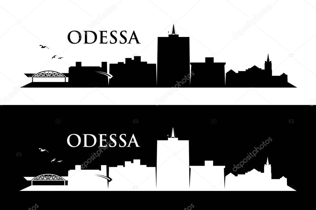 Vector illustration of odessa, USA