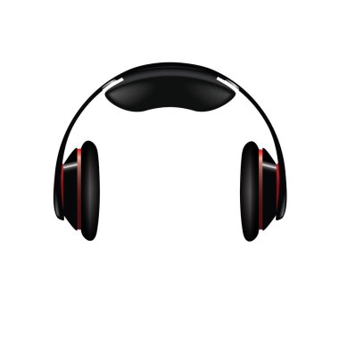 Modern kablosuz kulaklık, beyaz arka plan üzerinde izole renkli vektör çizim