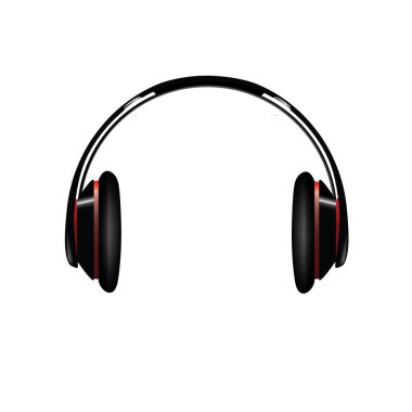 Modern kablosuz kulaklık, beyaz arka plan üzerinde izole renkli vektör çizim