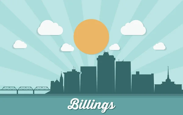 Montana Billings Skyline Estados Unidos Estados Unidos — Vector de stock