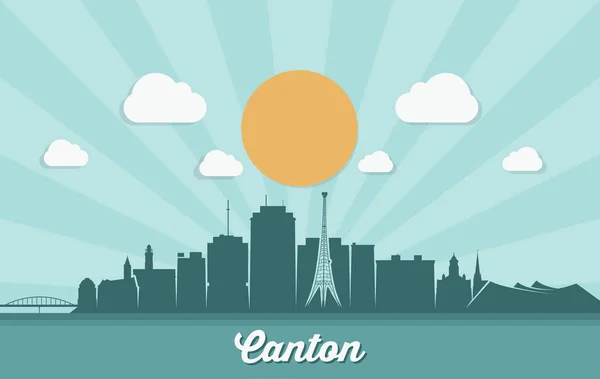 Canton Skyline Ohio Egyesült Államok Amerikai Amerikai Egyesült Államok — Stock Vector