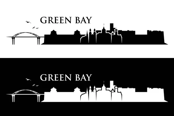 Green Bay Skyline Wisconsin Stati Uniti America Stati Uniti America — Vettoriale Stock