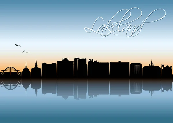 Lakeland Skyline Florida Stati Uniti America Stati Uniti America — Vettoriale Stock