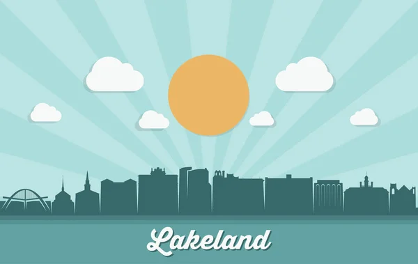 Lakeland Skyline Florida Egyesült Államok Amerikai Amerikai Egyesült Államok — Stock Vector