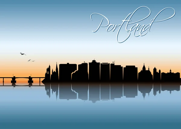 Portland Skyline Maine Estados Unidos — Vector de stock