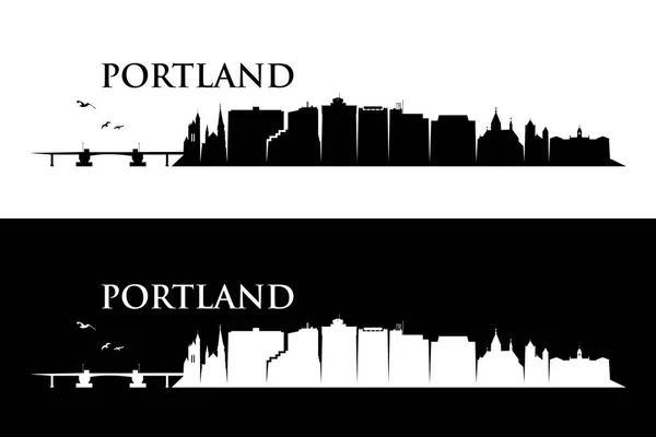 Portland Skyline Maine Egyesült Államok Amerikai Amerikai Egyesült Államok — Stock Vector