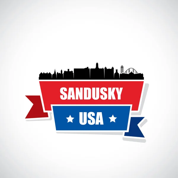 Sandusky Skyline Ohio Estados Unidos América Eua — Vetor de Stock