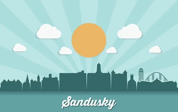 Sandusky Skyline Ohio États Unis Amérique — Image vectorielle
