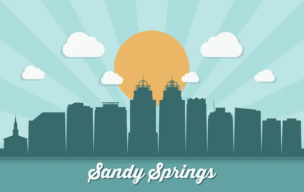 Sandy Springs Skyline Georgia Amerikai Egyesült Államok Usa — Stock Vector