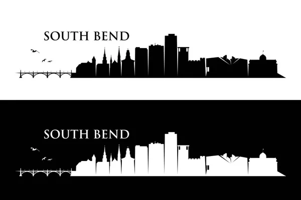 South Bend Skyline Indiana Stati Uniti America Stati Uniti America — Vettoriale Stock