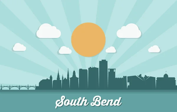 Városkép South Bend Indiana Amerikai Egyesült Államok Usa — Stock Vector