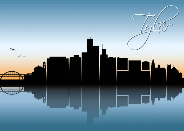 Tyler Skyline Texas Estados Unidos — Vector de stock