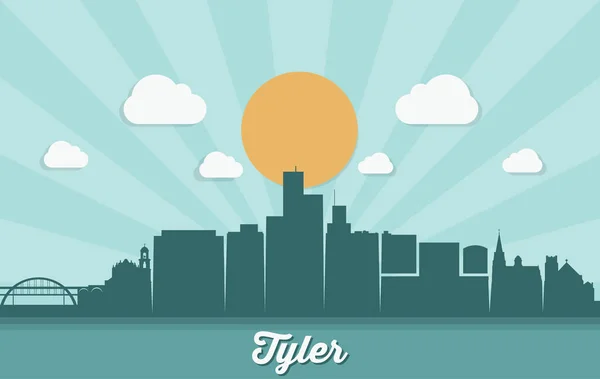 Tyler Skyline Texas Egyesült Államok Amerikai Amerikai Egyesült Államok — Stock Vector