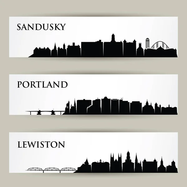 Sandusky Portland Lewiston Spojené Státy Americké Usa — Stockový vektor