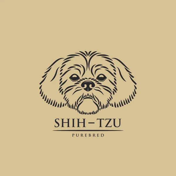 Ilustración Adorable Perro Shih Tzu — Vector de stock