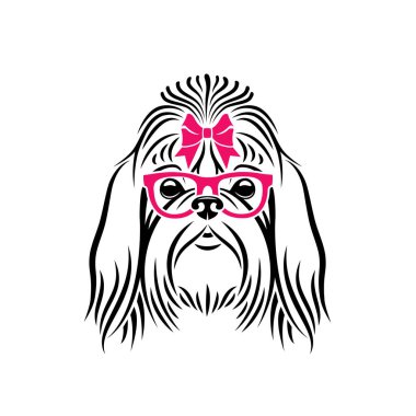 Shih Tzu Dog-izole vektör illüstrasyon 