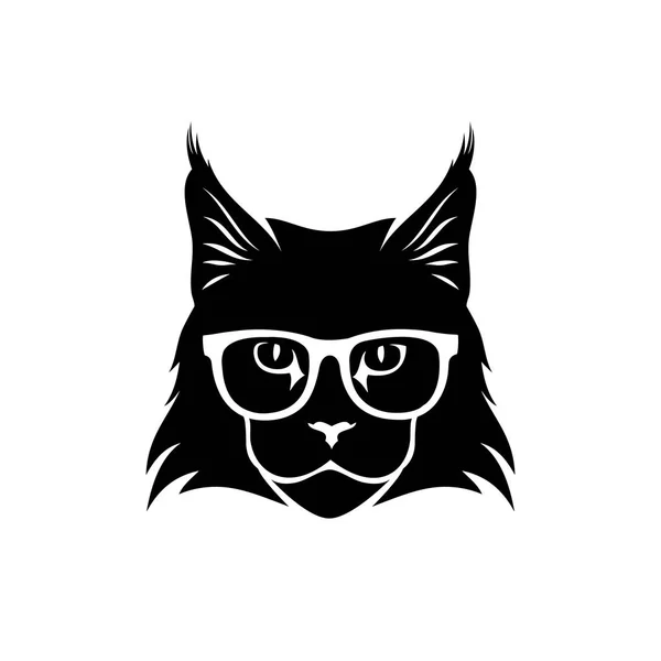 Maine Coon Cat Wearing Sunglasses Vector Illustration — Stock Vector