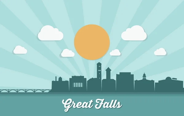 Horizonte Great Falls Montana Estados Unidos América Eua Ilustração Vetorial — Vetor de Stock