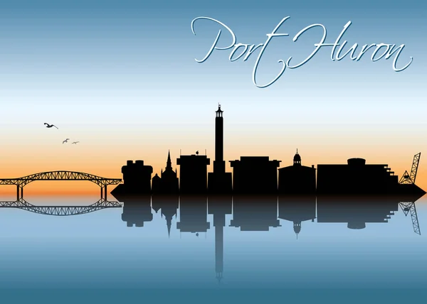 Port Huron Skyline Michigan United States America Usa Vector Illustration — Stock Vector