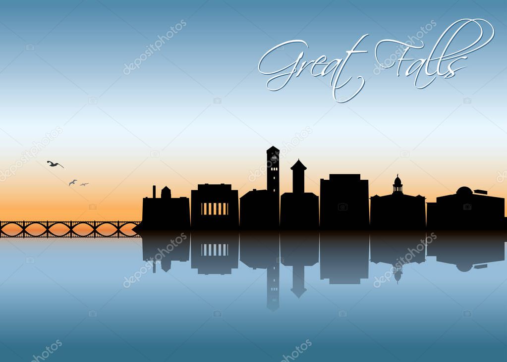 Great Falls skyline - Montana, United States of America, USA - vector illustration