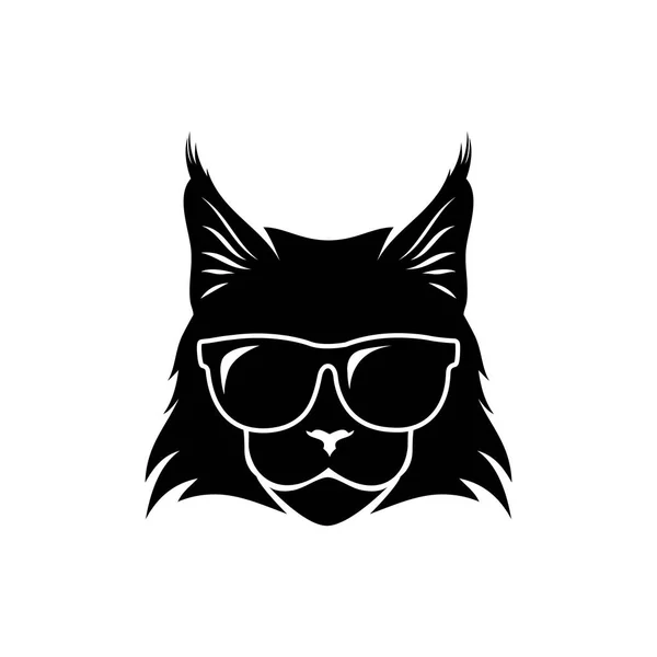 Maine Coon Cat Wearing Sunglasses Vector Illustration — Stock Vector