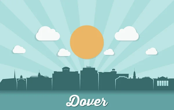 Dover Skyline Delaware Stany Zjednoczone Ameryki Ilustracja Wektorowa — Wektor stockowy