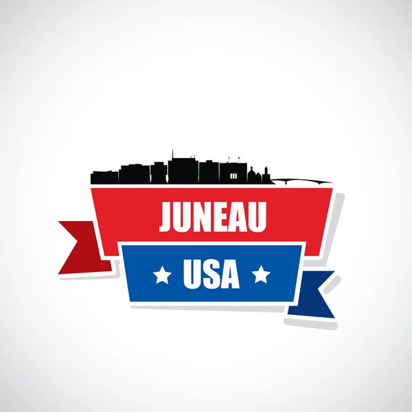 Juneau Skyline Alaska Verenigde Staten Van Amerika Usa Vector Illustratie — Stockvector