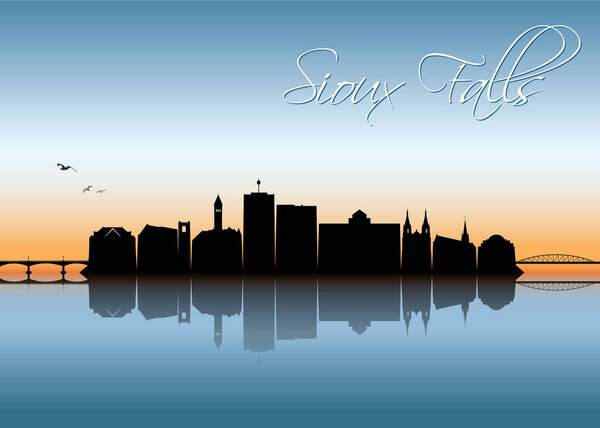 Sioux Falls skyline - South Dakota, United States of America, USA - vector illustration 