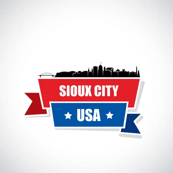Skyline Sioux City Iowa Stati Uniti America Usa Illustrazione Vettoriale — Vettoriale Stock