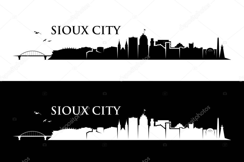 Sioux City skyline - Iowa - United States of America, USA - vector illustration