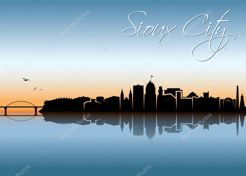Sioux City skyline - Iowa - United States of America, USA - vector illustration