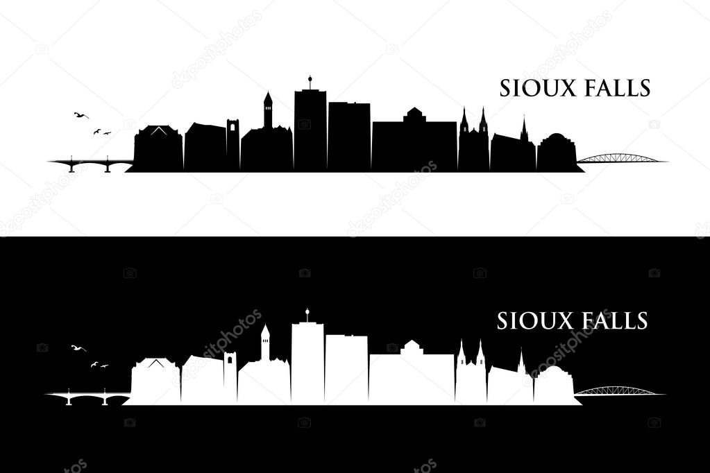 Sioux Falls skyline - South Dakota, United States of America, USA - vector illustration 