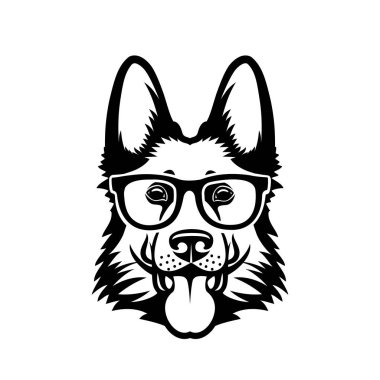 Beyaz arka planda izole gözlükAlman çoban