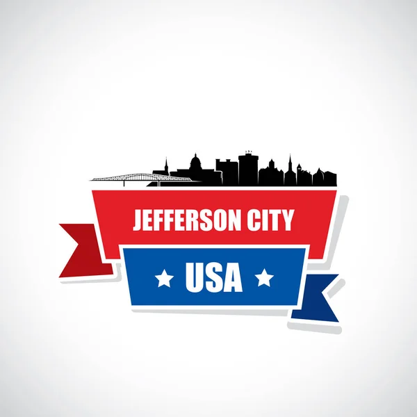 Jefferson Cityscape Amerika Birleşik Devletleri Amerika Birleşik Devletleri — Stok Vektör