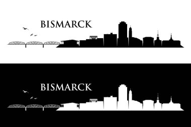 bismarck siyah beyaz cityscapes, Amerika Birleşik Devletleri, Amerika Birleşik Devletleri