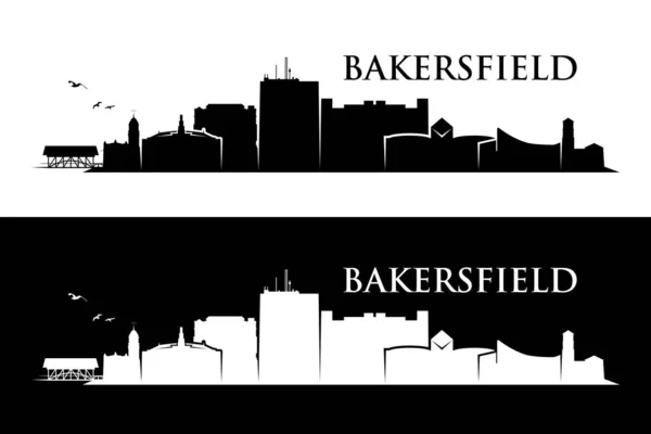 Bakersfield Siyah Beyaz Cityscapes Amerika Birleşik Devletleri Amerika Birleşik Devletleri — Stok Vektör