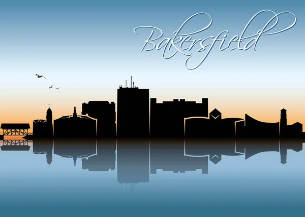 Bakersfield Sunset Cityscape Amerikas Förenta Stater Usa — Stock vektor