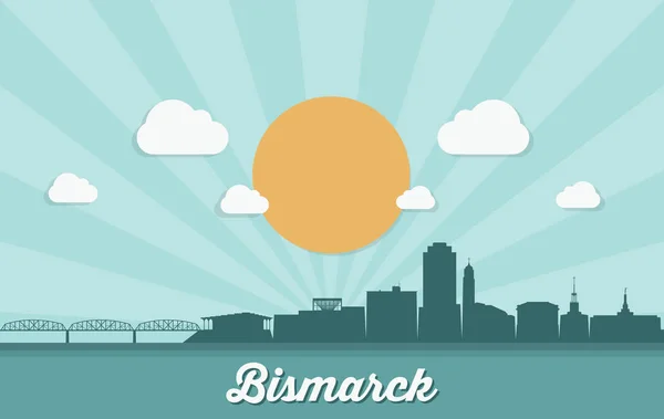 Bismarck Sunset Cityscape Amerikas Förenta Stater Usa — Stock vektor