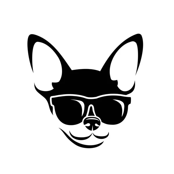 Chihuahua Hund Brille Isoliert Auf Weiß — Stockvektor