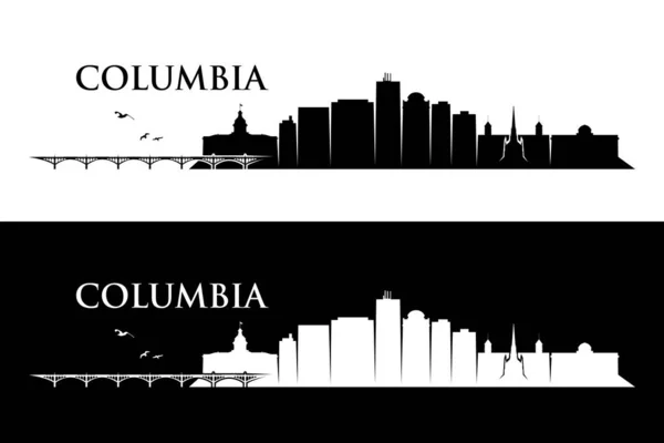 Columbia Czarno Białe Cityscapes Stany Zjednoczone Ameryki Usa — Wektor stockowy