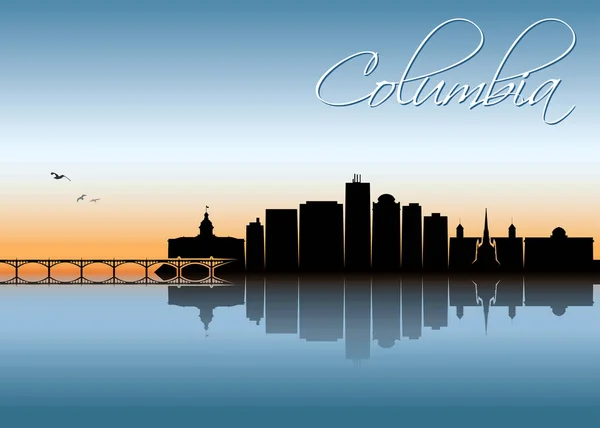 Columbia Sunset Cityscape Amerikas Förenta Stater Usa — Stock vektor