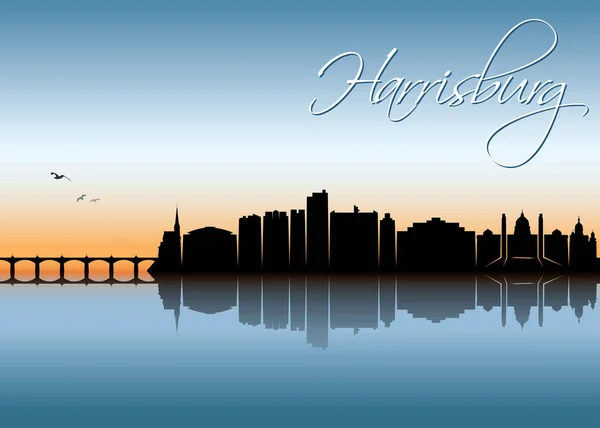 Harrisburg Sunset Cityscape Verenigde Staten Van Amerika Usa — Stockvector