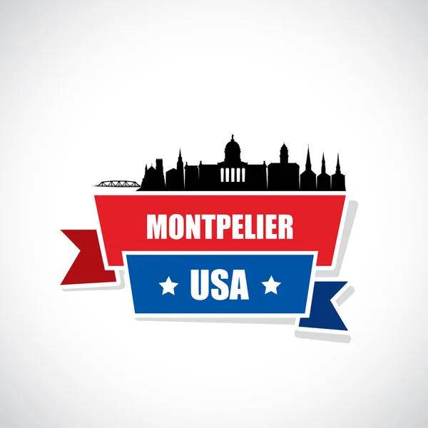 Montpelier Cityscape Estados Unidos Estados Unidos — Archivo Imágenes Vectoriales